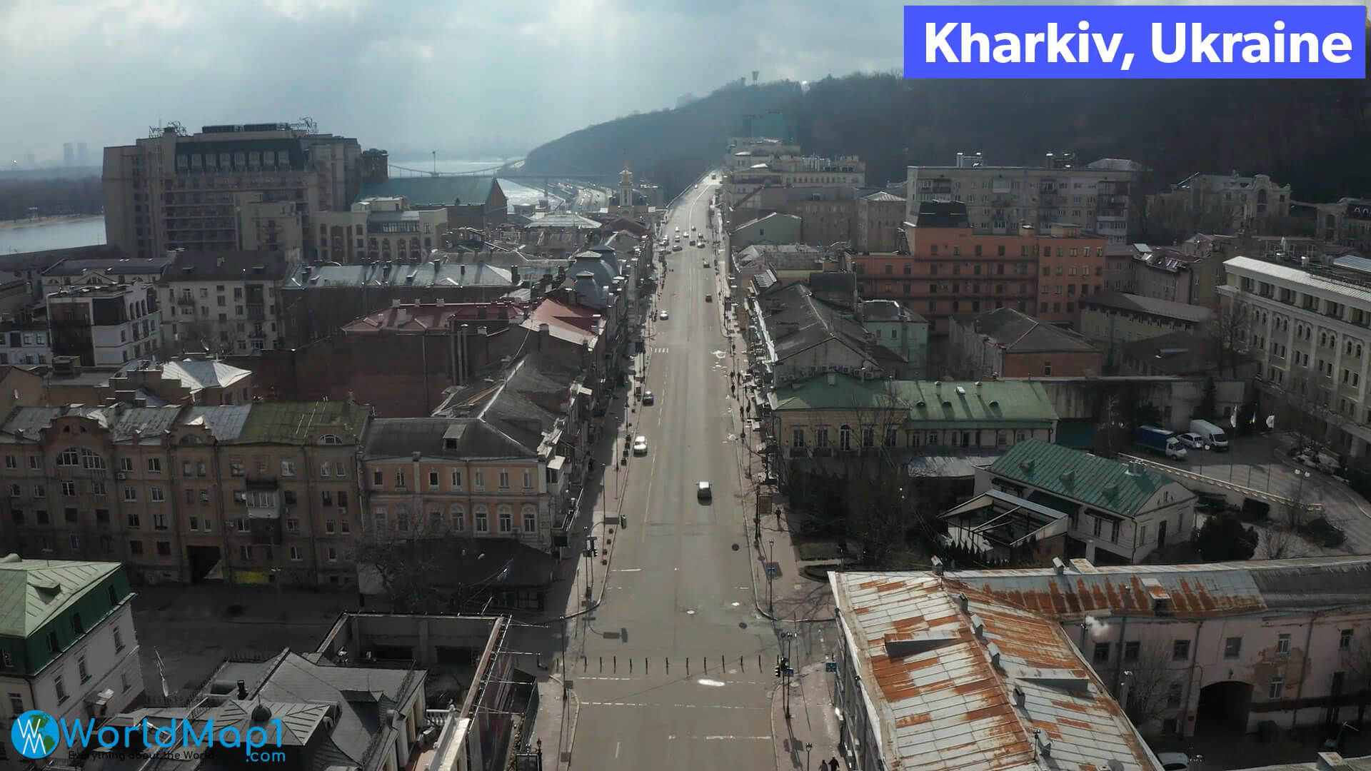Vue aérienne de Kharkiv en Ukraine